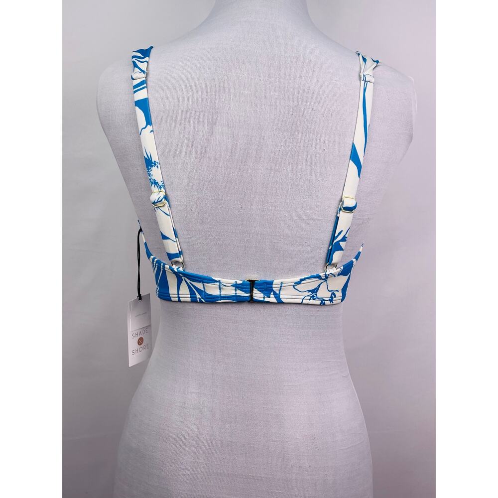 Shade & Shore Blue White Floral Underwire Bikini Top 34C NWT - Picture 4 of 8
